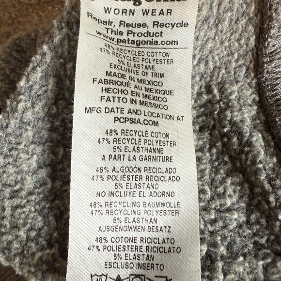 Patagonia Uprisal Crew Sweatshirt M | Gray Recycled Cotton Fleece Pullover - Picture 4 of 9
